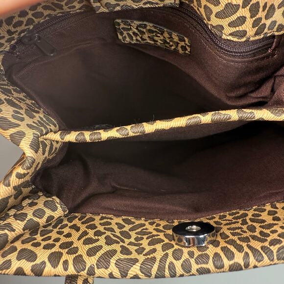 Nine West Leopard Print Shoulder Bag Snap Top Animal Pattern Purse - Picture 4 of 7